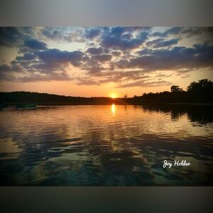 Holden Sunset Lake Photography - Blue and Orange Waterscape 8x10